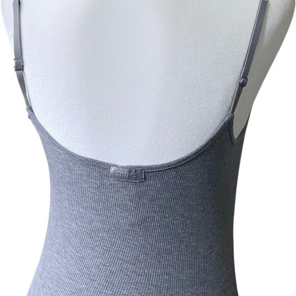 Skims Soft Lounge Long Slip Dress in Heather Gray Ribbed Maxi L - Picture 6 of 8